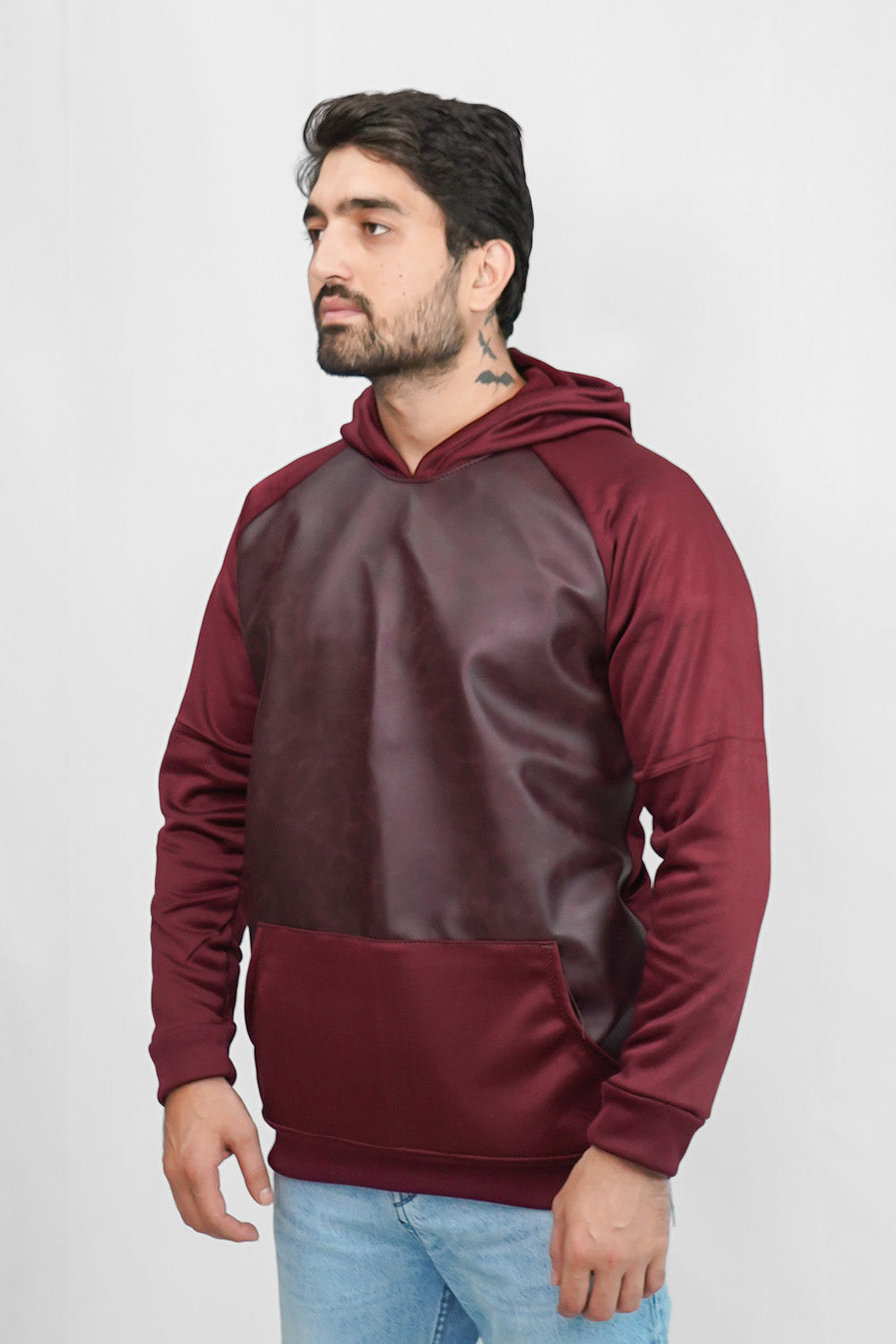 Leather Hood - Maroon