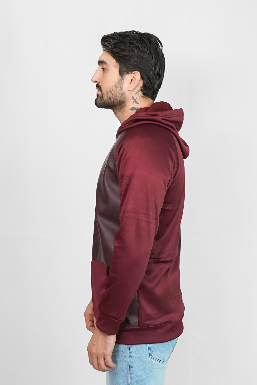 Leather Hood - Maroon