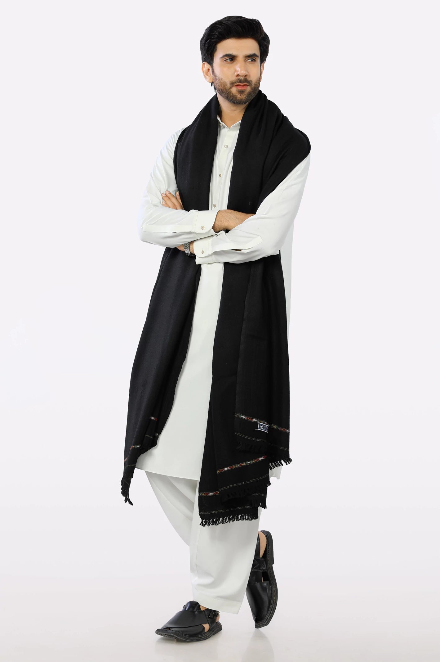 Black Woolen Men Shawl