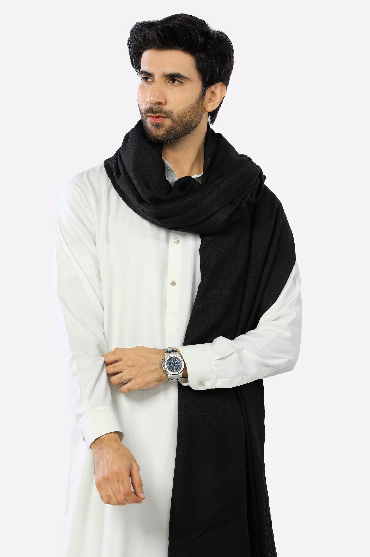 Black Woolen Men Shawl